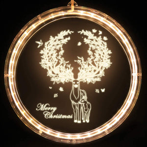 Christmas Decorative Novelty Hanging 3D Lights with Suction Cup for Indoor Windows Pathway Patio Bedroom Warm White