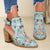 (Summer Sale-30% OFF) Women's Embroidered & Studded Decor Chunky Heeled Boots