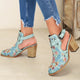 (Summer Sale-30% OFF) Women's Embroidered & Studded Decor Chunky Heeled Boots