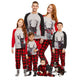 Christmas Family Matching Xmas Reindeer Tops Plaid Pants Pajamas Set