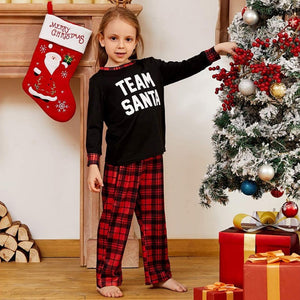 Team Santa Letter Print Christmas Family Matching Pajamas Set