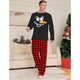 Snowman Plaid Print Round Neck Long Sleeve Christmas Family Pajamas