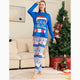 Merry Christmas Family Matching Pajamas Set Blue Print Sleepwear