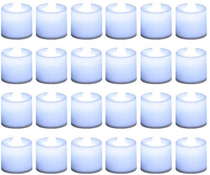 24 Pack Flameless Led Tea Lights Candles - Flickering Battery Operated Electronic Fake Candles – Decorations for Wedding, Party, Christmas, Halloween and Festival Celebration