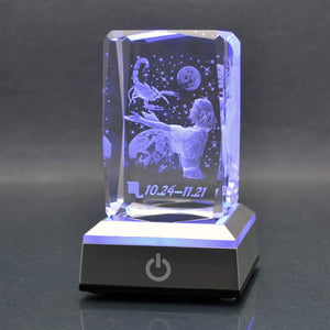 3D Crystal Light with LED Colourful Base
