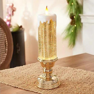 COLOR CHANGING LED WATER CANDLE WITH GLITTER