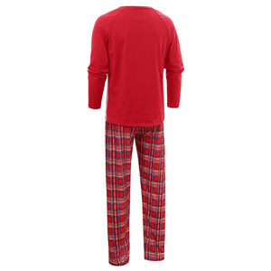 Santa Claus Check Parent-child Pajamas Set