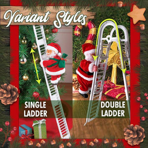 Santa Claus Climbing The Ladder