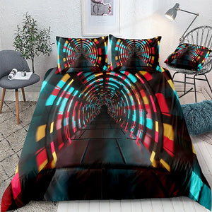 3D Vortex 3-Piece Duvet Cover Set Hotel Bedding Sets Comforter Cover with Soft Lightweight Microfiber,1 Duvet Cover, 2 Pillowcases for Double/Queen/King(1 Pillowcase for Twin/Single) coverlet