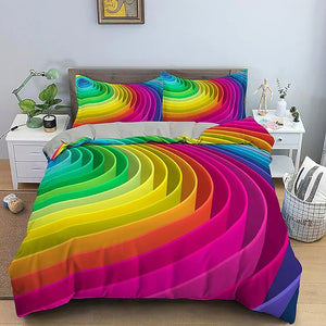 Duvet Cover Set 3D Vortex Print Bedding Set Geometric Comforter Cover Bedspread Cover with 2 Pillow Shams Microfiber Quilt Cover Breathable Mashine Washable Queen/King /Twin/Single Size coverlet