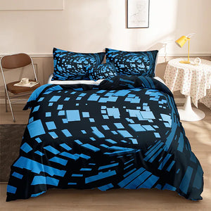 3D Vortex 3-Piece Duvet Cover Set Hotel Bedding Sets Comforter Cover with Soft Lightweight Microfiber,1 Duvet Cover, 2 Pillowcases for Double/Queen/King(1 Pillowcase for Twin/Single) coverlet